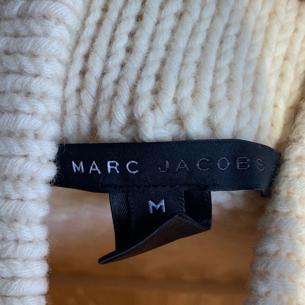 MARC JACOBS Cozy Cream Chunky Knit Turtleneck Sweater top - Size M - Picture 9 of 10